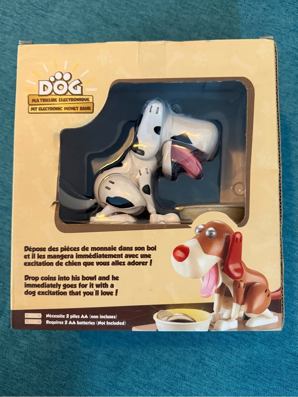 Dog Electronic Money Bank - White and Black Animated Pet Coin Bank